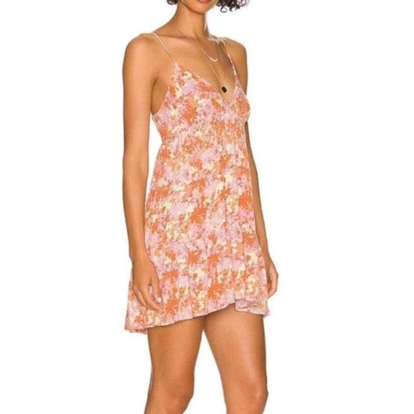 L*Space Nora Floral Print Babydoll Mini Dress - Picture 1 of 13